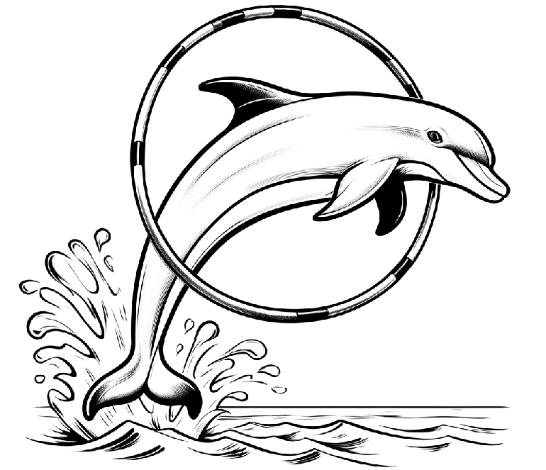 Ausmalbild Delfin Kostenlos