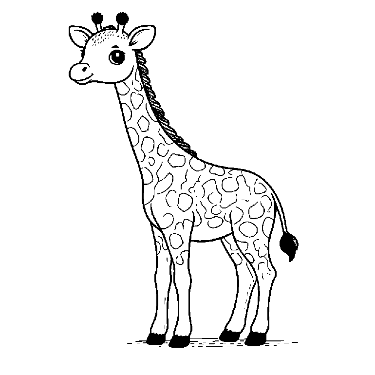 Ausmalbild Giraffe Kinder