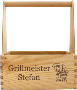 Personalisierte Holzgeschenke: Bierträger mit Gravur