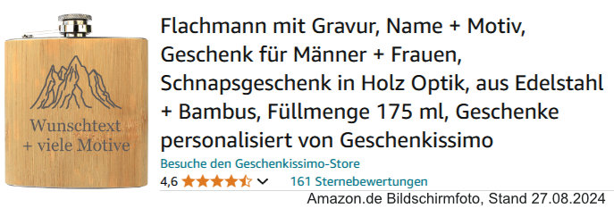 Flachmann mit Gravur Amazon