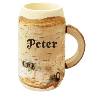 Holz Geschenk Männer: Bierkrug mit Name