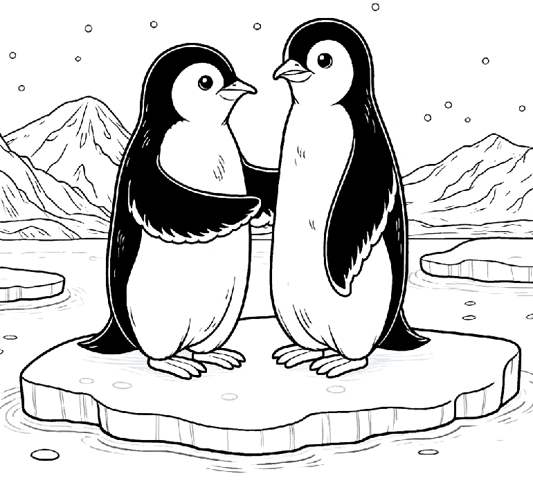 Malvorlage Pinguin