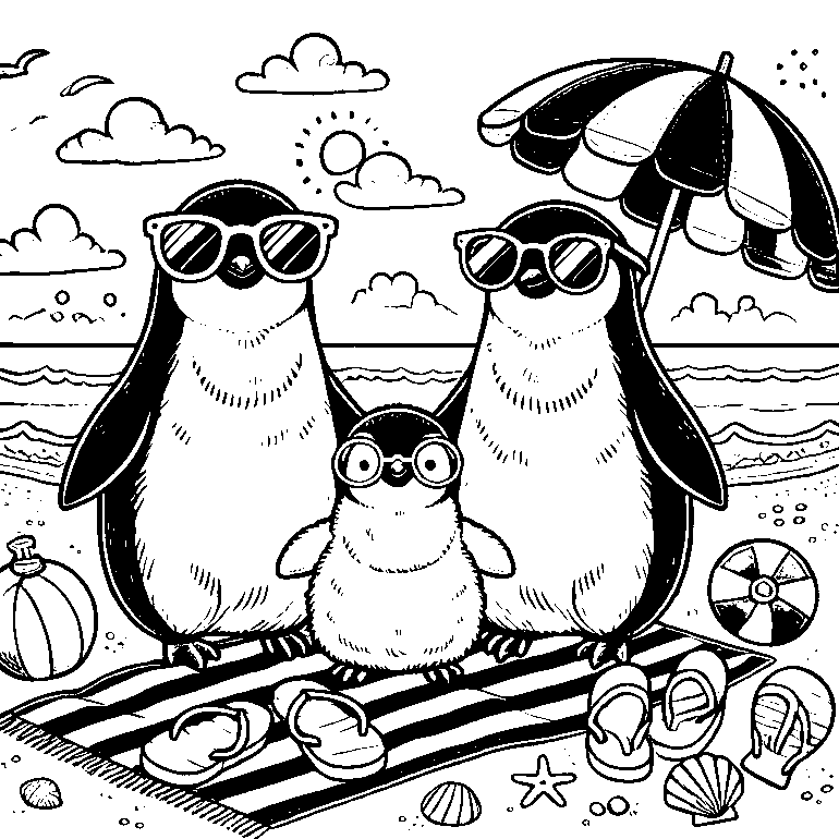 Pinguin Ausmalbild Gratis